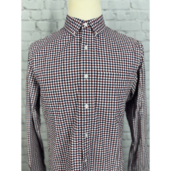 Hawker Rye Men M Long Sleeve Button Down Shirt Stretch Oxford Multicolor - Picture 4 of 7